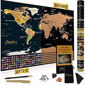 Scratch off world map